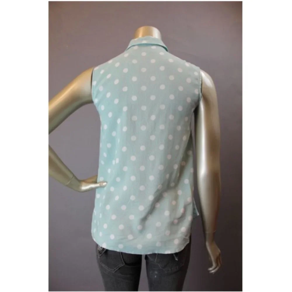NWT MINKPINK Peppermint Patty Mint Green Polka Dot Sleeveless Top S